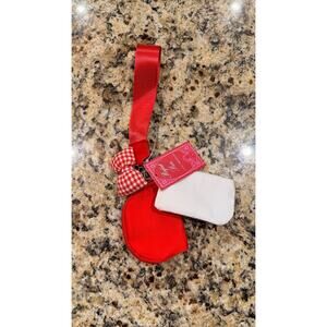 NWT Dual Pouch Wristlet Bag Charm Strap - Red / Gingham